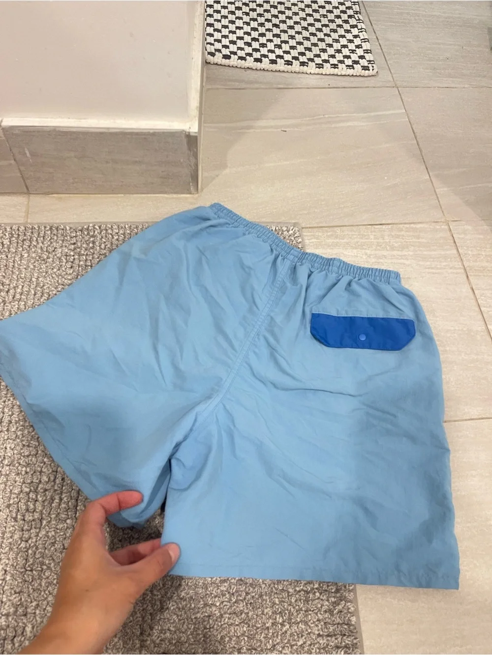 Patagonia Baggies Shorts XS Light Blue Mesh Lined Drawstring Swim Shorts - Picture 4 of 4